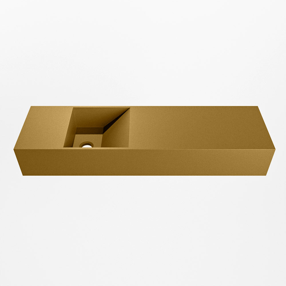 MONDIAZ TYNE 80cm fontein solid surface kleur Oro. Positie wastafel links