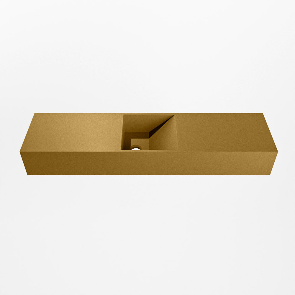 MONDIAZ TYNE 90cm fontein solid surface kleur Oro. Positie wastafel midden