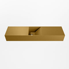 MONDIAZ TYNE 90cm fontein solid surface kleur Oro. Positie wastafel midden