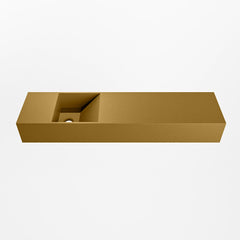 MONDIAZ TYNE 90cm fontein solid surface kleur Oro. Positie wastafel links