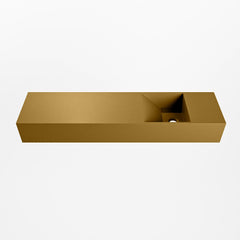 MONDIAZ TYNE 90cm fontein solid surface kleur Oro. Positie wastafel rechts