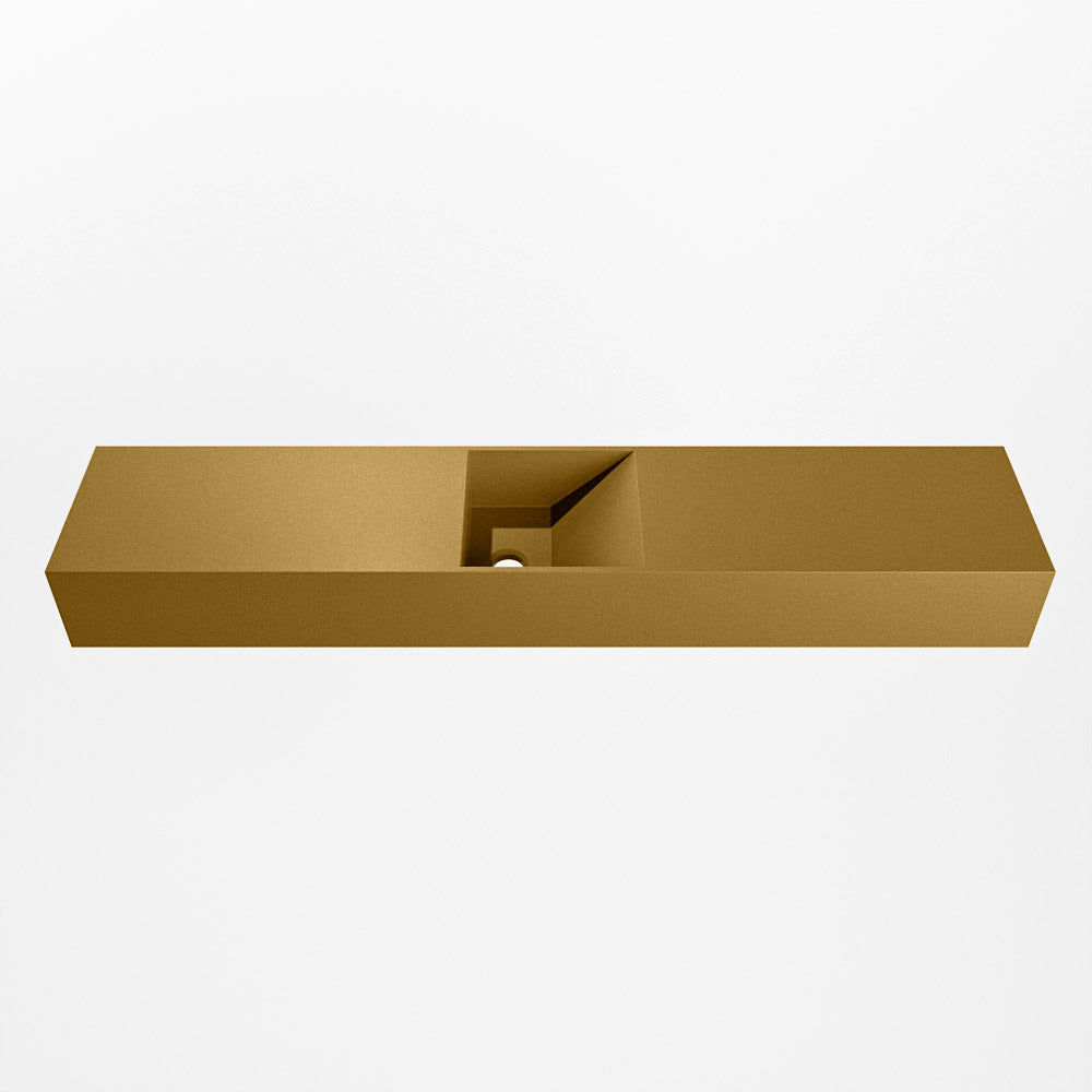 MONDIAZ TYNE 110cm fontein solid surface kleur Oro. Positie wastafel midden