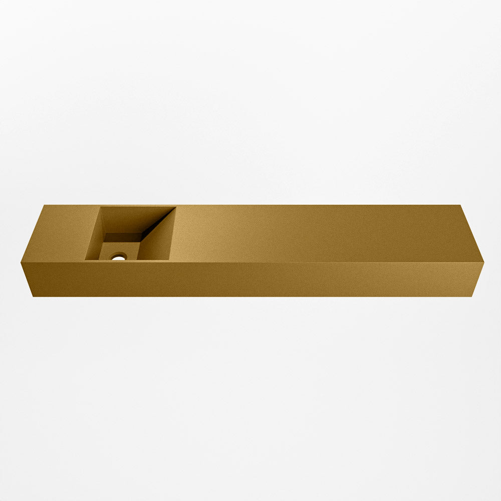 MONDIAZ TYNE 110cm fontein solid surface kleur Oro. Positie wastafel links