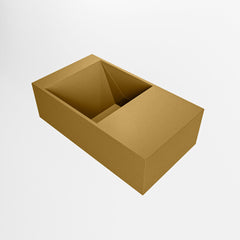 MONDIAZ TYNE 40cm fontein solid surface kleur Oro. Positie wastafel rechts