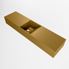 MONDIAZ TYNE 90cm fontein solid surface kleur Oro. Positie wastafel midden