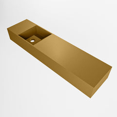 MONDIAZ TYNE 90cm fontein solid surface kleur Oro. Positie wastafel links