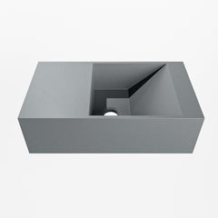MONDIAZ TYNE 40cm fontein solid surface kleur Plata. Positie wastafel links