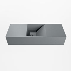 MONDIAZ TYNE 60cm fontein solid surface kleur Plata. Positie wastafel midden