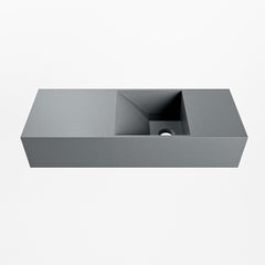 MONDIAZ TYNE 60cm fontein solid surface kleur Plata. Positie wastafel rechts