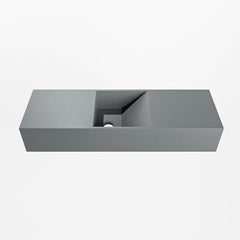 MONDIAZ TYNE 70cm fontein solid surface kleur Plata. Positie wastafel midden