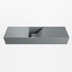 MONDIAZ TYNE 80cm fontein solid surface kleur Plata. Positie wastafel midden
