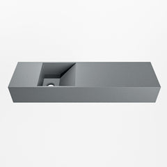 MONDIAZ TYNE 80cm fontein solid surface kleur Plata. Positie wastafel links