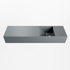 MONDIAZ TYNE 80cm fontein solid surface kleur Plata. Positie wastafel rechts