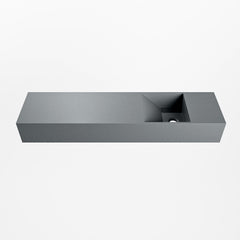 MONDIAZ TYNE 90cm fontein solid surface kleur Plata. Positie wastafel rechts