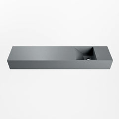 MONDIAZ TYNE 100cm fontein solid surface kleur Plata. Positie wastafel rechts