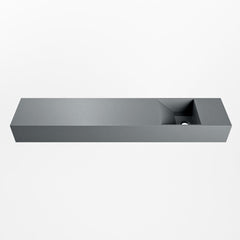 MONDIAZ TYNE 110cm fontein solid surface kleur Plata. Positie wastafel rechts