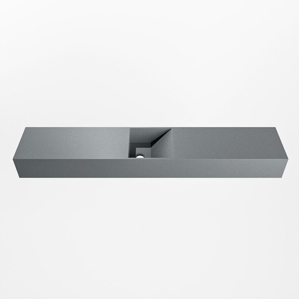 MONDIAZ TYNE 120cm fontein solid surface kleur Plata. Positie wastafel midden