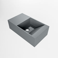MONDIAZ TYNE 40cm fontein solid surface kleur Plata. Positie wastafel links