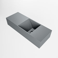 MONDIAZ TYNE 60cm fontein solid surface kleur Plata. Positie wastafel rechts