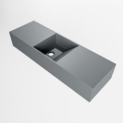 MONDIAZ TYNE 70cm fontein solid surface kleur Plata. Positie wastafel midden