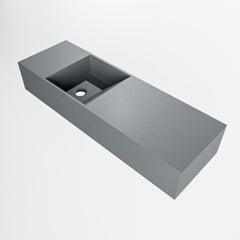 MONDIAZ TYNE 70cm fontein solid surface kleur Plata. Positie wastafel links