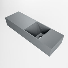 MONDIAZ TYNE 70cm fontein solid surface kleur Plata. Positie wastafel rechts