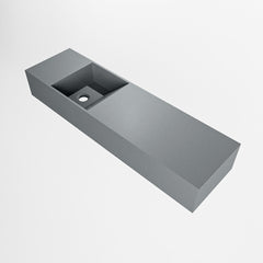 MONDIAZ TYNE 80cm fontein solid surface kleur Plata. Positie wastafel links