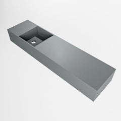 MONDIAZ TYNE 90cm fontein solid surface kleur Plata. Positie wastafel links