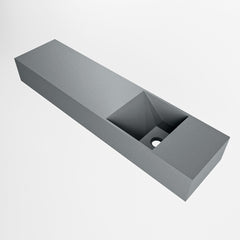 MONDIAZ TYNE 90cm fontein solid surface kleur Plata. Positie wastafel rechts