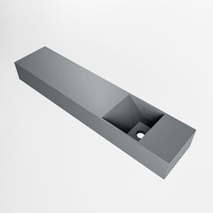 MONDIAZ TYNE 100cm fontein solid surface kleur Plata. Positie wastafel rechts
