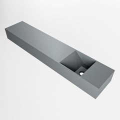 MONDIAZ TYNE 110cm fontein solid surface kleur Plata. Positie wastafel rechts
