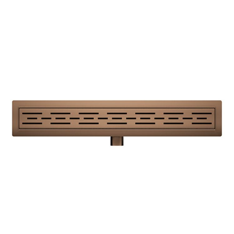 Wiesbaden douchegoot met flens en rooster 90 x 7 cm geborsteld brons koper