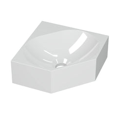 Ink Matrix hoekfontein 27x27cm - zonder kraangat - polystone Glans Wit - 3404330