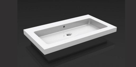 Kera wastafel enkel zonder kraangat 80x46x5 cm keramiek glans wit