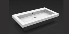 Kera wastafel enkel zonder kraangat 80x46x5 cm keramiek glans wit