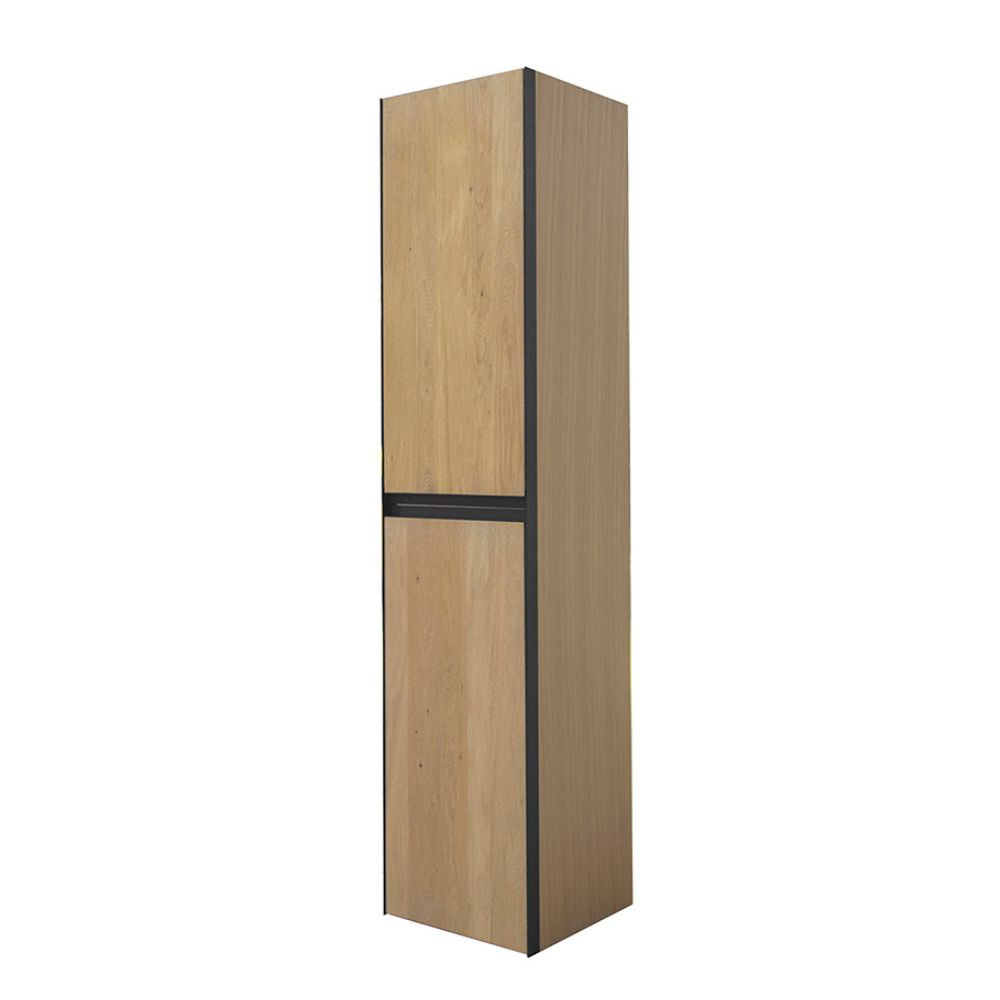 Wiesbaden Lotus kolomkast met 2 deuren 35 cm naturel eik/mat zwart