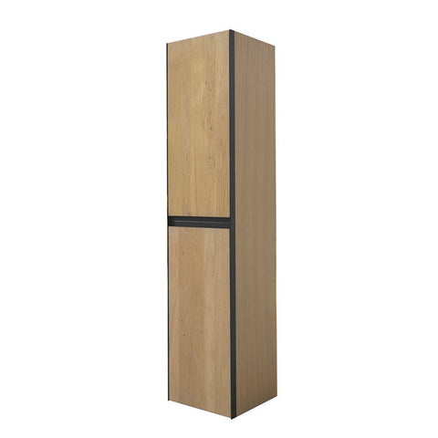 Wiesbaden Lotus kolomkast met 2 deuren 35 cm naturel eik/mat zwart