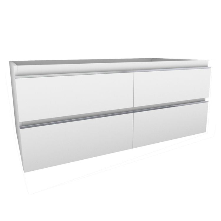 Tigris onderkast met 4 laden 2 uitsparingen 120 x 46 cm glans wit