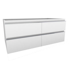 Tigris onderkast met 4 laden 2 uitsparingen 120 x 46 cm glans wit