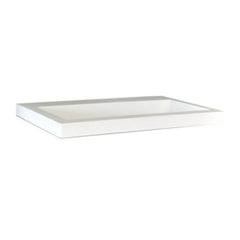 Wiesbaden Flag wastafel enkel met 1 kraangat 60x36x4 cm kunstmarmer glans wit