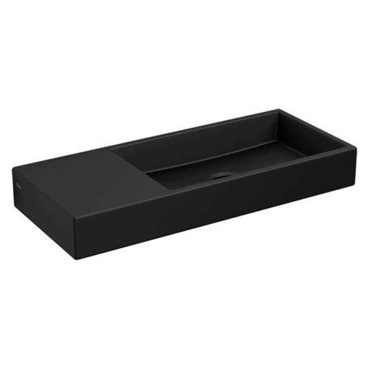 Clou Mini Wash Me fontein 45cm zonder kraangat - links - mat zwart keramiek -  CL/03.12235