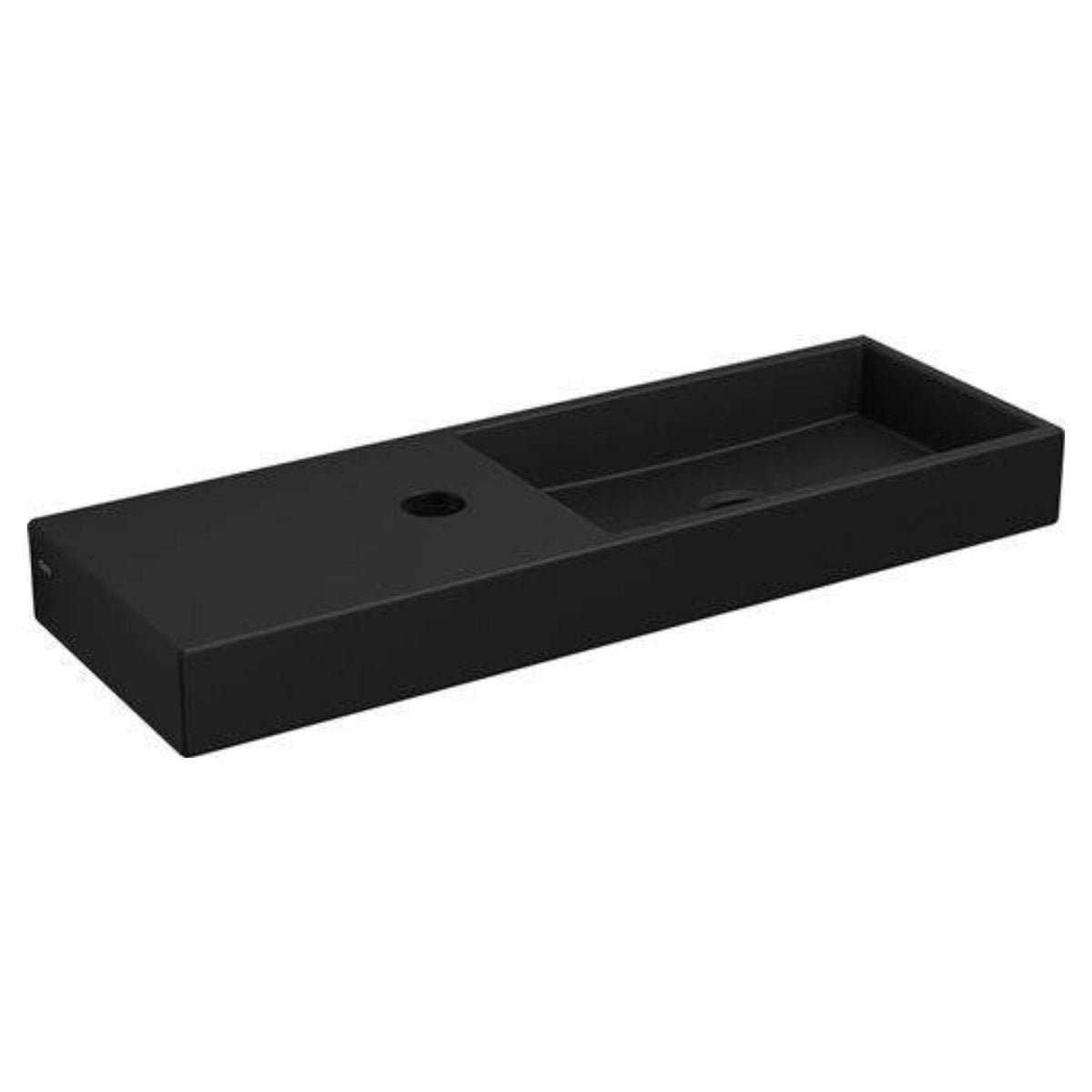Clou Mini Wash Me fontein 56x19cm keramiek - met kraangat links - mat zwart