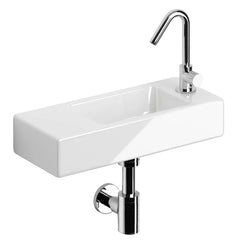 Clou InBe fonteinset Keramiek Wit (incl. Kraan Afvoerplug en Sifon)