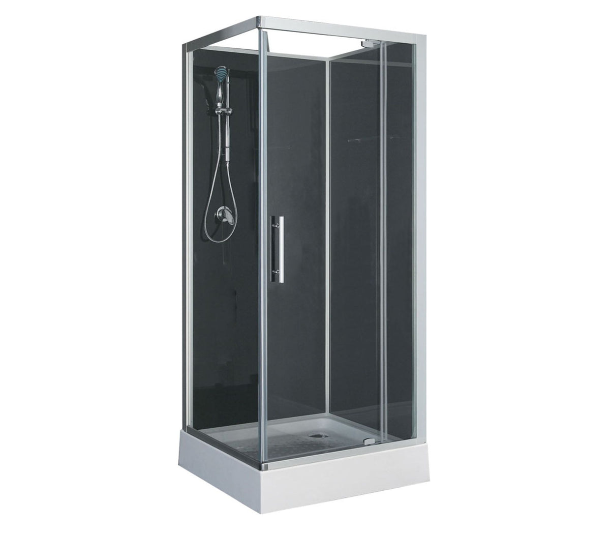 Domino complete douchecabine 90x90x210 alu mat 5mm glas