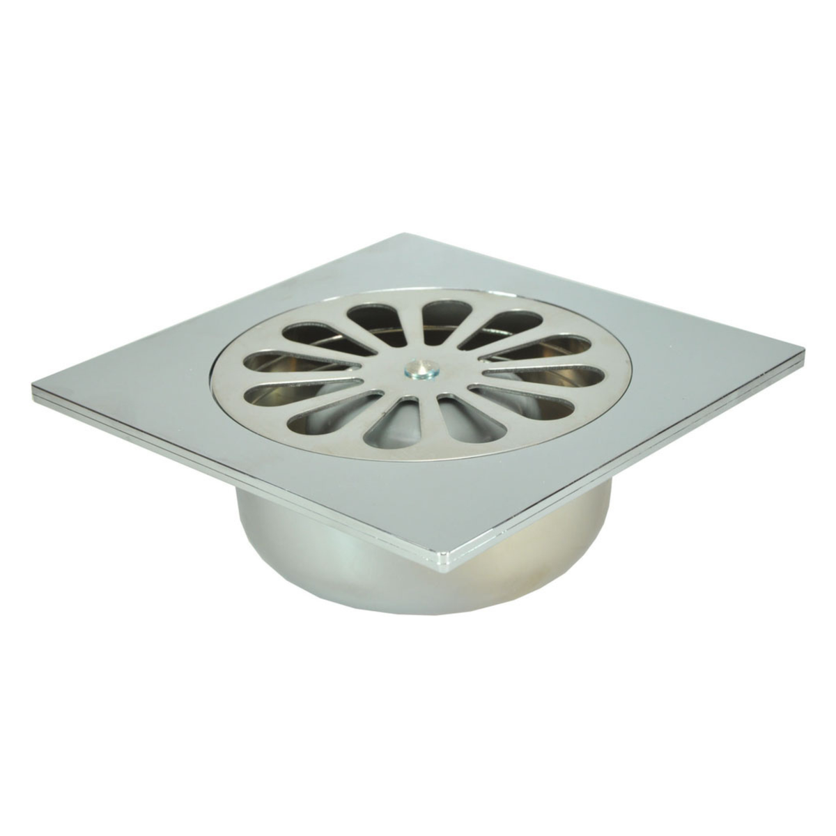 Riko doucheput met onderuitlaat 14 x 14 cm chroom