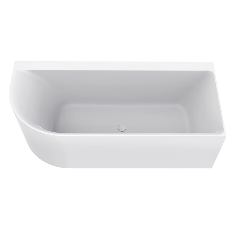 Zenn hoekbad rechts 170 x 75 cm acryl glans wit met waste glans wit