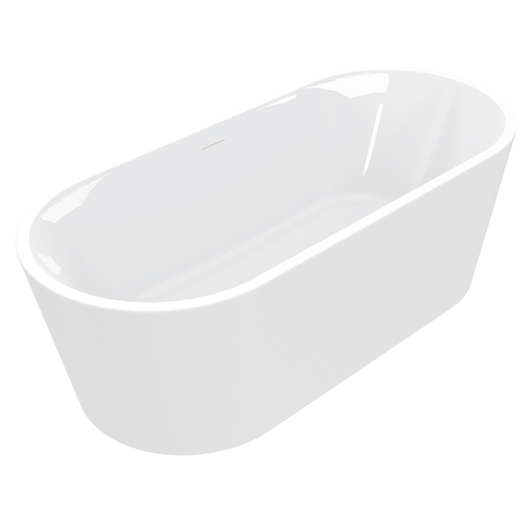 Libero vrijstaand ligbad 178 x 80 cm acryl glans wit met waste wit glans