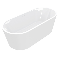 Libero vrijstaand ligbad 178 x 80 cm acryl glans wit met waste wit glans