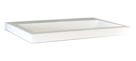 Wiesbaden Flag wastafel enkel zonder kraangat 60x36x4 cm kunstmarmer glans wit