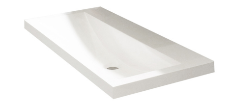 Wiesbaden Flag wastafel enkel zonder kraangat 100x36x4 cm kunstmarmer glans wit